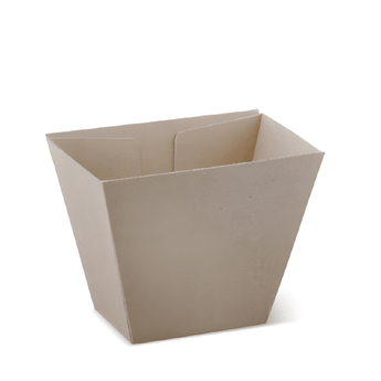 Beige rectangular planter on a white background