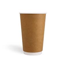 Brown paper cup on a white background