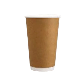 Brown paper cup on a white background