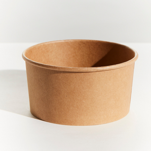 Brown kraft bowl on a white background