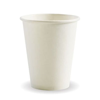 White paper cup on a white background