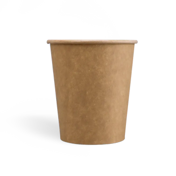 Brown paper cup on a white background