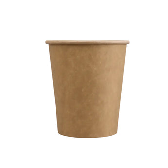 Brown paper cup on a white background