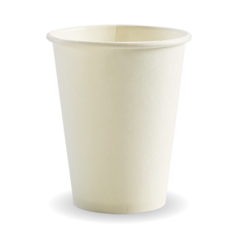 White paper cup on a white background