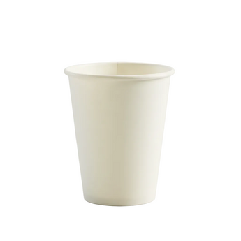 White paper cup on a white background