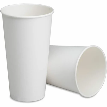 Two white paper cups on a white background