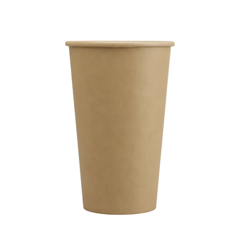 Brown paper cup on a white background