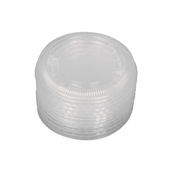 Clear plastic lid on a white background