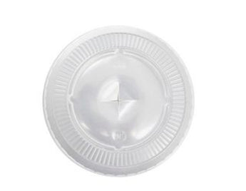Clear plastic lid on a white background