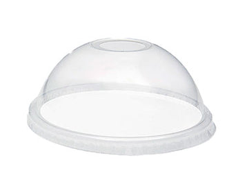 Clear plastic dome lid on a white background