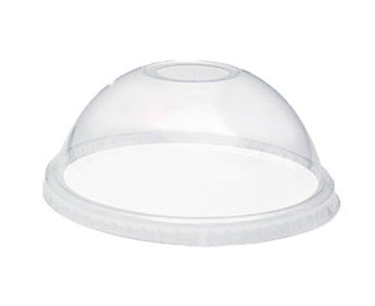 Clear plastic dome lid on a white background