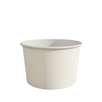 White paper ice cream bowl on a white background