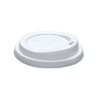 White disposable coffee cup lid on a white background