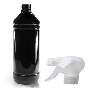 Chemical Resistant Trigger Spray Bottle 1L Black