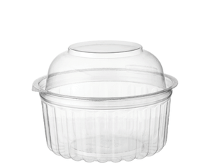 Clear Plastic Show Bowls with Hinged Dome Lid – 355ml (Carton of 250)