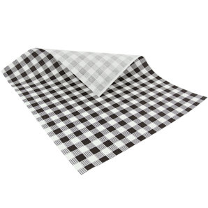 Black Gingham Greaseproof Paper Quarter Cut 190×150mm – Deli Liner, 400 Sheet