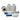 Rolls of clear plastic wrap with blue handles on a white background