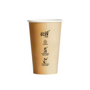 Double Wall Aqueous Coffee Cups Kraft 16oz – Pack 500