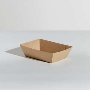 Mini Kraft Paper Food Trays – 150 x 110 x 40mm | Carton of 200