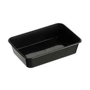 Black Plastic Rectangular Takeaway Containers – 500ml (Carton of 500)