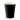 Black paper cup with a white interior on a white background