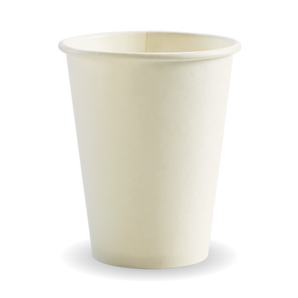 White paper cup on a white background