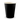 Black paper cup with white rim on a white background