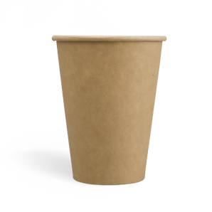 Brown paper cup on a white background