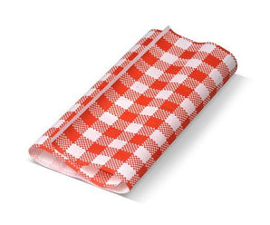 Red Gingham Greaseproof Paper Third Cut 190×300mm – Deli Liner, 200 Sheet