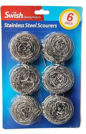 Stainless Steel Scourers – Pack 6