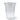 Clear plastic cup on a white background