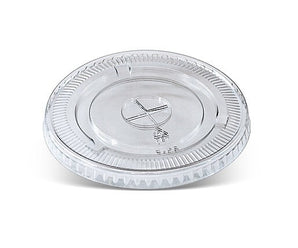 Clear plastic lid with a logo on a white background