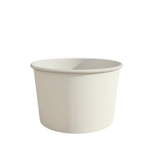 White paper ice cream bowl on a white background